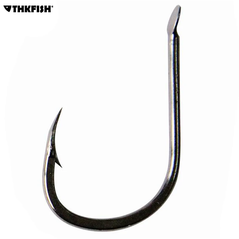 THKFISH 500 anzuelos de pesca individuales sin ojo # 3~ # 12 anzuelos de púas, anzuelo circular de acero rico en carbono para pesca de carpa - imagen 2