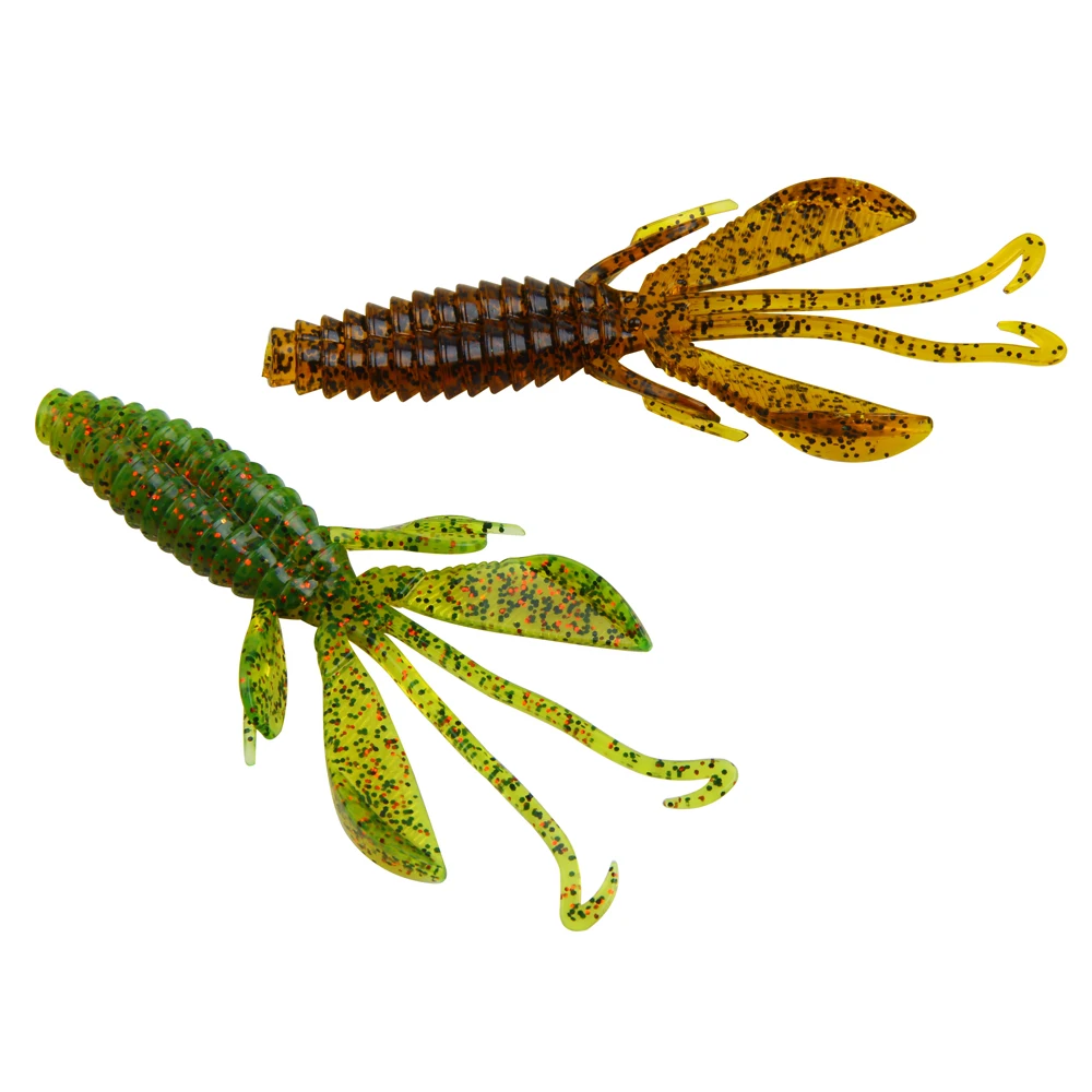 Cebos blandos de pesca de camarón, señuelos Wobblers Crankbaits para pesca de carpa, langosta, gusano, aparejos de pesca, 10cm, 11,7g, 12 Uds. - imagen 5