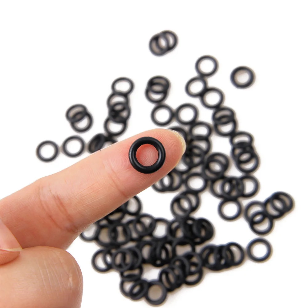 Hyaena 50 piezas de aparejos de pesca negros Wacky Soft Baits gusano herramienta Wacky O-Anillos para Wacky Rigging Plastic Senko los gusanos