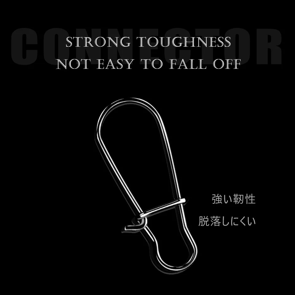 WALK FISH-anzuelo de pesca de acero inoxidable, Conector de cierre rápido con Clip giratorio, anillos sólidos, cebo de seguridad, 50 Uds. - imagen 3