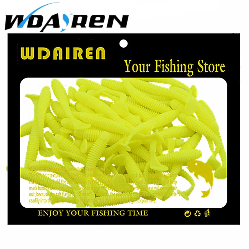 Señuelo de pesca de gusano suave, 0,7g, 47mm, Swimbait Wobblers de silicona Artificial, cola en T, aparejos de pesca Leurre Souple Shad, 50 Uds. - imagen 5