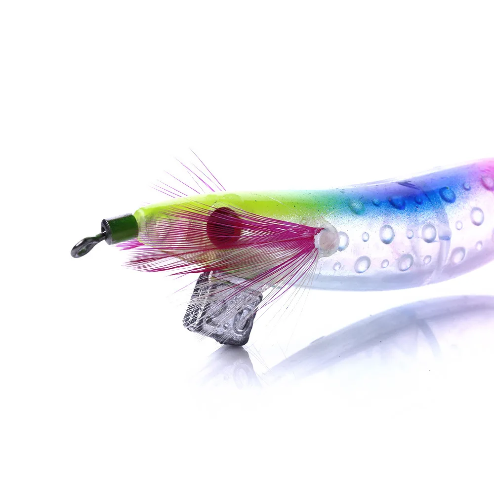 5 uds 10CM 9G señuelo de Pesca de camarones cebo luminoso plantillas de calamar con anzuelo cebo de pulpo aparejos de Pesca - imagen 5