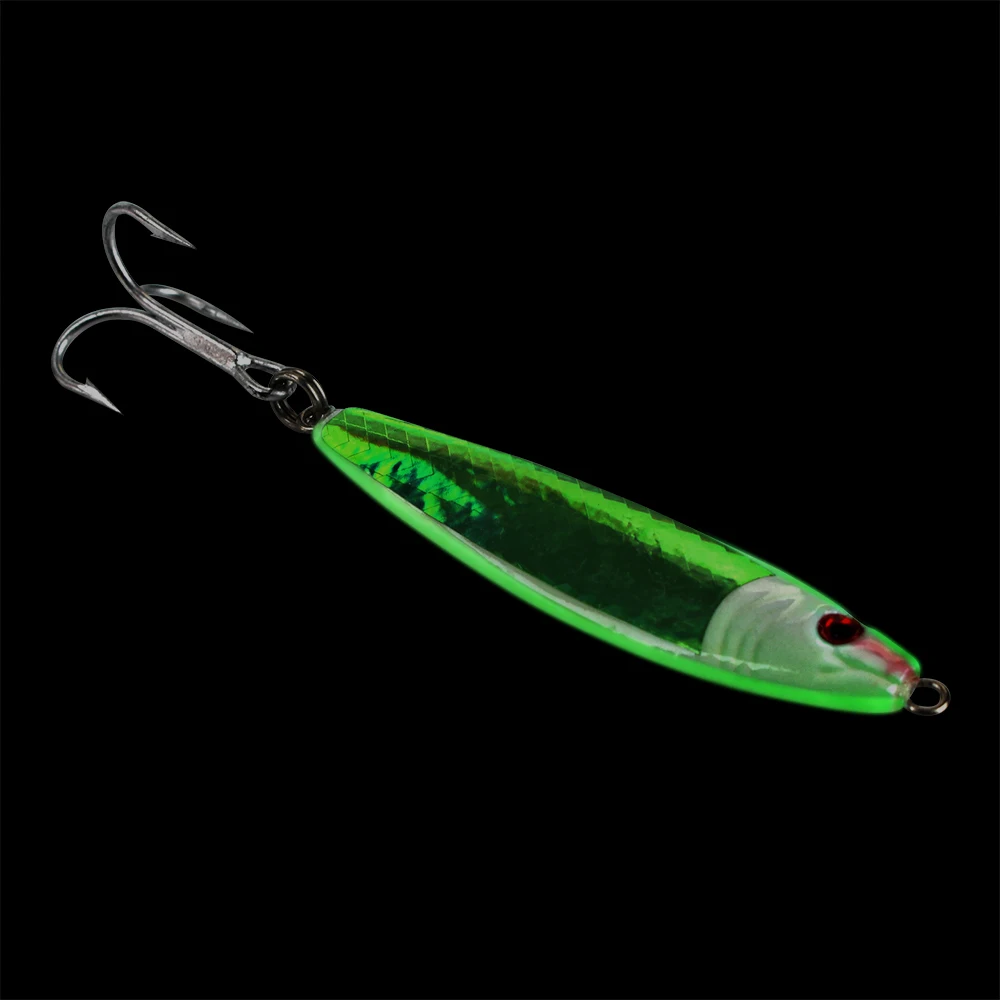 FISH KING-señuelo de plantilla de Metal con anzuelo de acero inoxidable, cebo Artificial duro con ojo 3D, aparejos de Pesca de mar, 40G - imagen 5