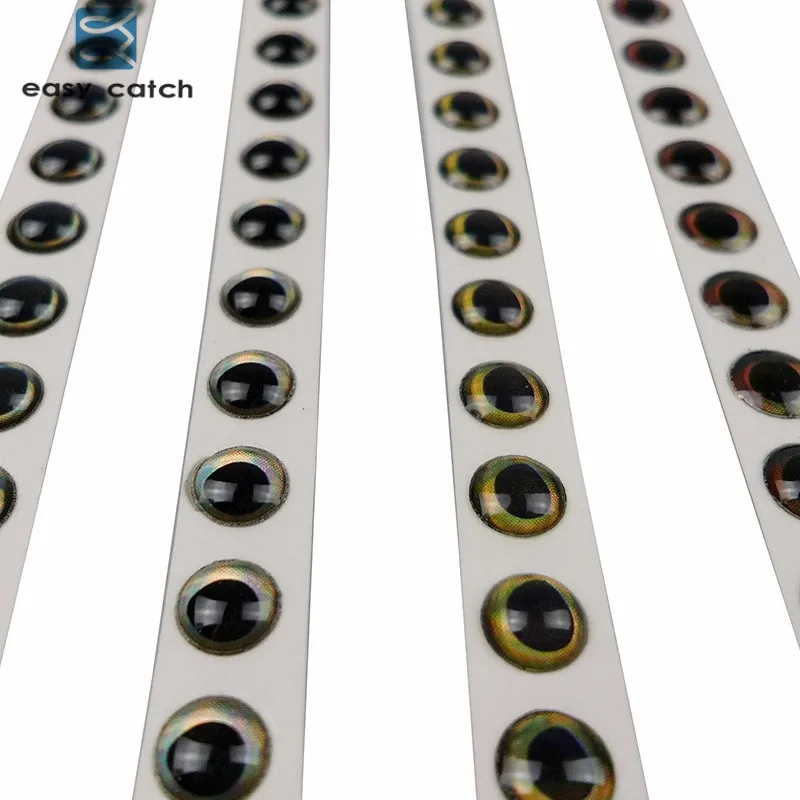 Easy Catch-señuelo de pesca 3D, Ojos de 3mm/4mm/5mm/6mm, Material de atado de moscas, ojo holográfico, accesorios de pesca DIY, pegatina, 40 unids/set/Set - imagen 2