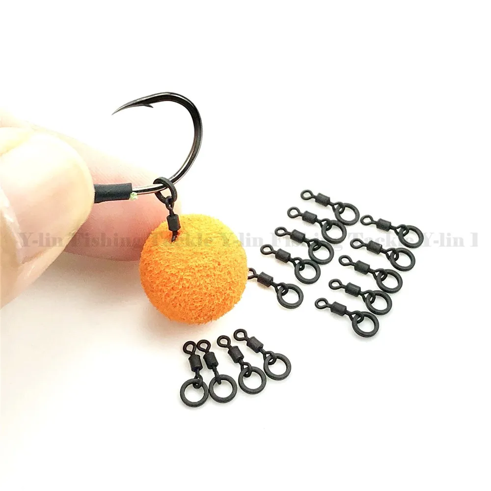 Anzuelo de pesca de carpa UK20 #, accesorio de calidad de marca, Micro eslabones a presión, lazos de enlace, cambio rápido, con anillo - imagen 4