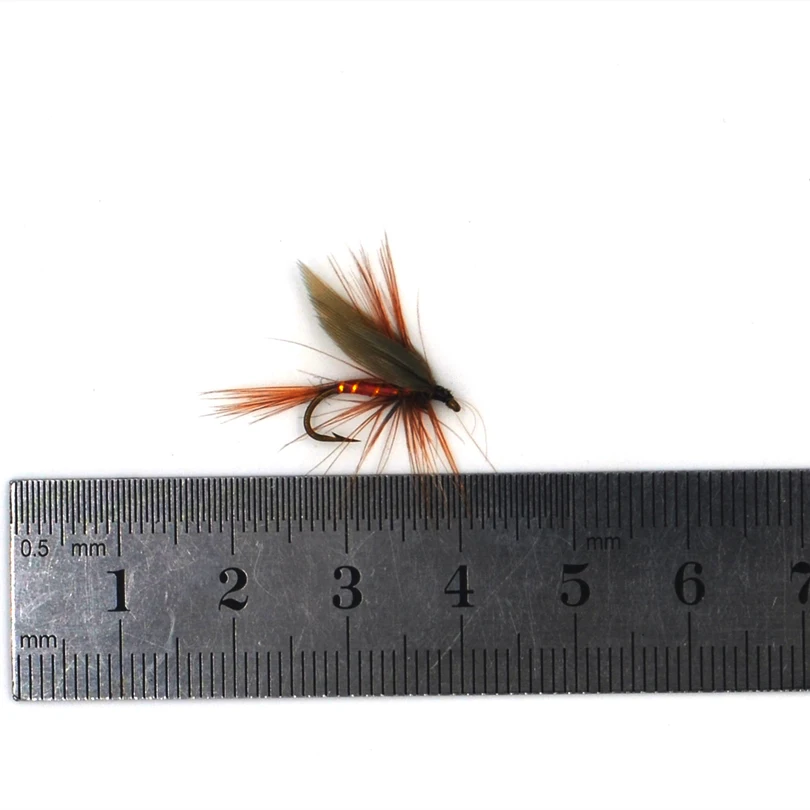 MNFT 10 Uds alas de pavo real mayo mosca trucha pesca moscas 12 #   Señuelo de pesca con anzuelos de púas - imagen 3