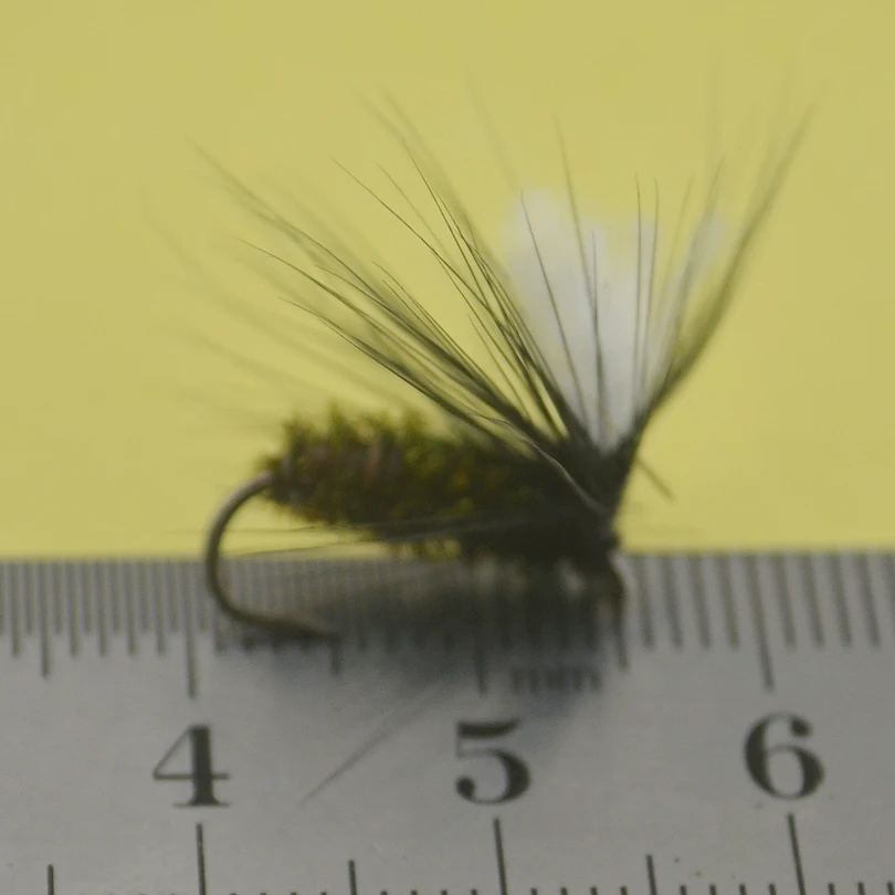 MNFT-10 piezas de pesca de trucha con mosca, tamaño #10, color blanco y negro, 15mm de longitud - imagen 3