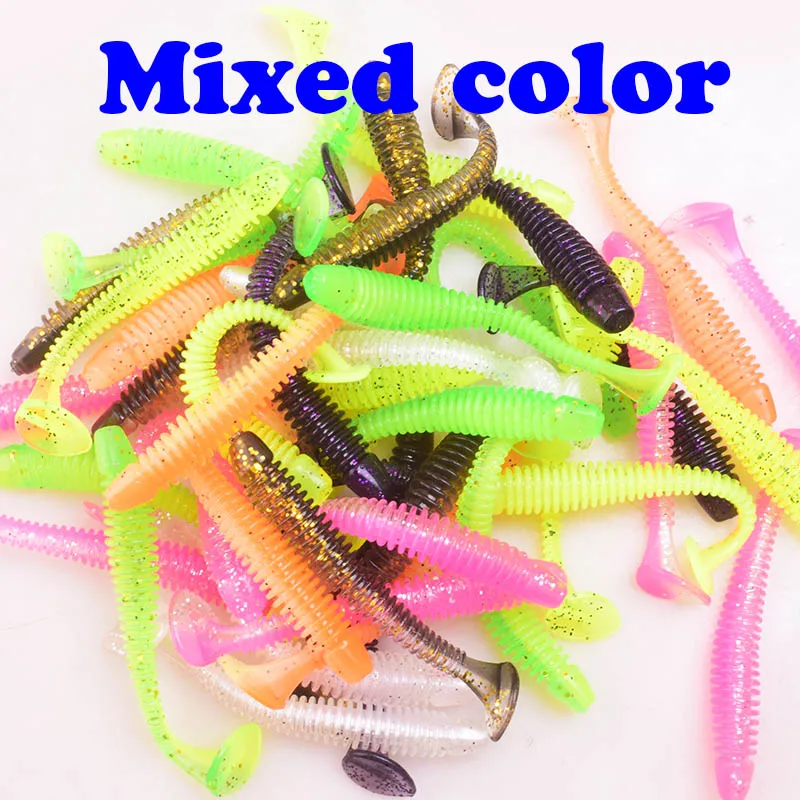 Anzuelo de Pesca de 10 piezas, cebo blando Wobbler de 50mm y 70mm, cebos artificiales de silicona con olor a sal, lubina - imagen 3