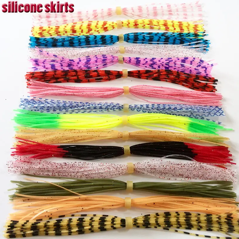 15 paquetes de faldas de silicona, accesorios de aparejos de pesca, spinnerbaits DIY, señuelos de plantilla, goma de calamar, 15 colores - imagen 2