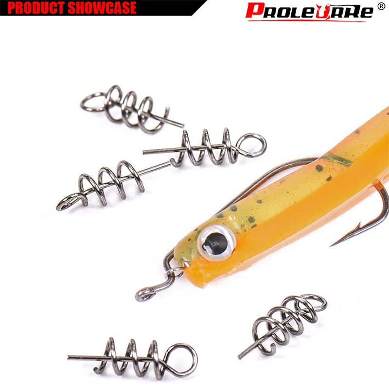 50 o 100 unids/lote pasador de bloqueo de resorte de acero inoxidable tornillo de pesca gancho de manivela resorte conector de bloqueo giratorio Snap señuelo suave - imagen 2