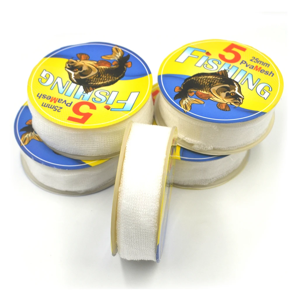 MNFT-rollo de recarga de malla PVA, bolsa de fundición de cebo para pesca de carpa en Lago, venta al por mayor, 6 piezas, 5M, 25/37/44mm - imagen 5