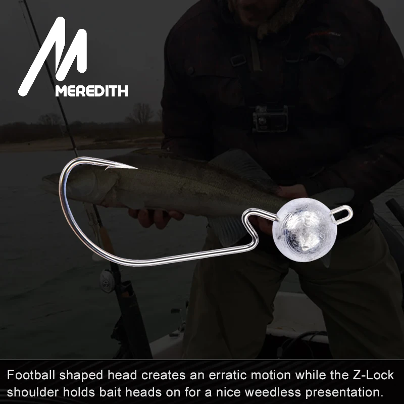 MEREDITH 10 unids/lote expuesto de la cabeza de la plantilla 3,5g-14g cabeza gancho plantilla cebos ganchos de pesca Jigging pesca accesorios anzuelos de pesca mar cabeza plomada blux - imagen 3