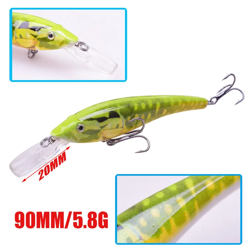 WDAIREN-señuelo de pesca Topwater profesional, 100mm, g 5,6, profundidad de pececillo, 0,5-1,6 m, cebo de Lucio, Wobbler - imagen 2