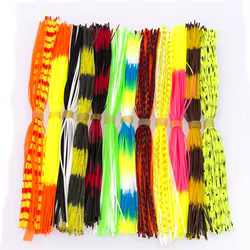 Faldas de silicona de varios colores para cebo giratorio, señuelos de plantilla de goma, calamar, pargo, Jigging, accesorios de señuelo de pesca, 6 paquetes por bolsa