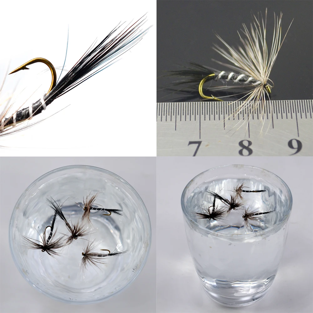 MNFT Mosca seca negra Mosquito Cebra para trucha – Imitación - imagen 2