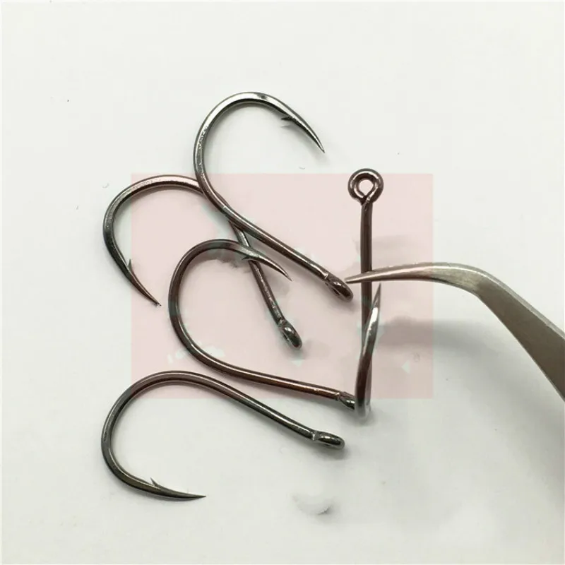 Anzuelos CHINU auténticos con anillo, anzuelos superligeros de púas, de pesca de acero al carbono, anzuelo negro afilado con ojo - imagen 5