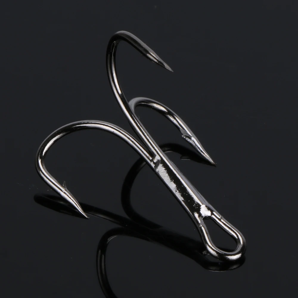 Tamaño del juego de anzuelos de pesca triples Goture # 2/4/6/8/10 acero rico en carbono plata negro marrón para anzuelos de pesca de carpa Japón 50 unids/caja - imagen 3