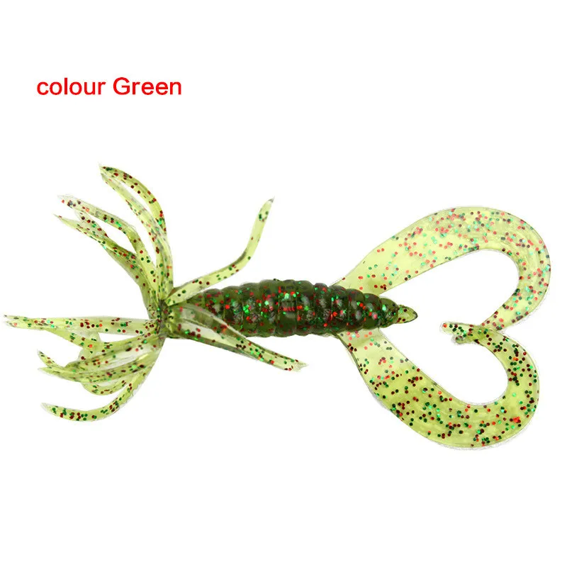 Señuelo de pesca con cebo suave en forma de paraguas, 7cm/1,8g, larva, doble cola, Buzz, anzuelo con cabeza de anzuelo, gusano, señuelo Artificial, lote de 5 piezas - imagen 5