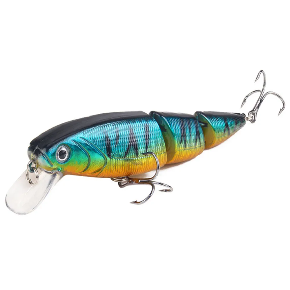 Señuelo de Pesca de 3 segmentos, 11cm, 15,5g, ojos 3D, cebo duro de Pesca realista, Crankbait con 2 ganchos, aparejos de Pesca Wobbler, 1 ud. - imagen 2