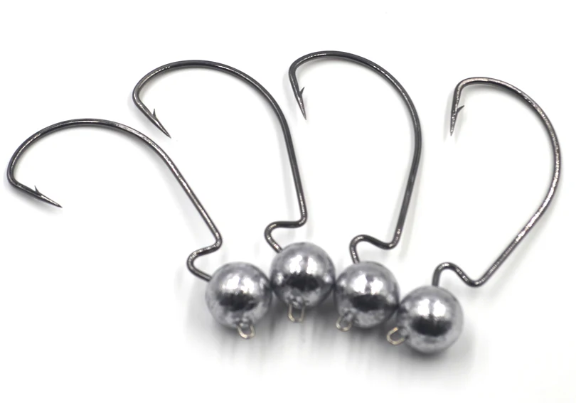 MNFT 5 uds manivela de plomo redonda anzuelos afilados peso 3,5g/7g/10g cabeza de plantilla cebo Artificial gusanos señuelo suave anzuelo de pesca - imagen 2