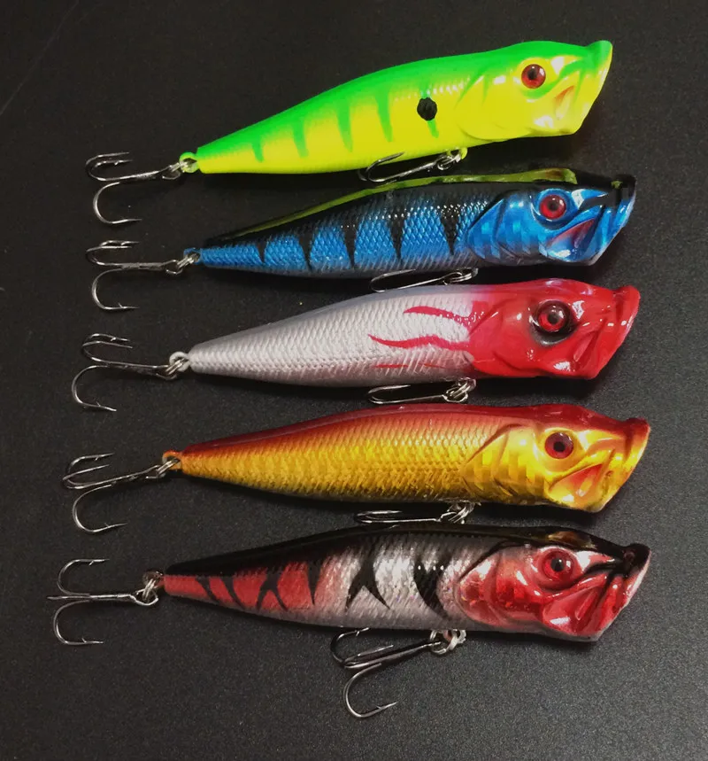 Señuelo de pesca de agua superior Popper cebo duro boca grande Bass Poper señuelos artificiales 9cm 12g gran oferta 1 piezas - imagen 3