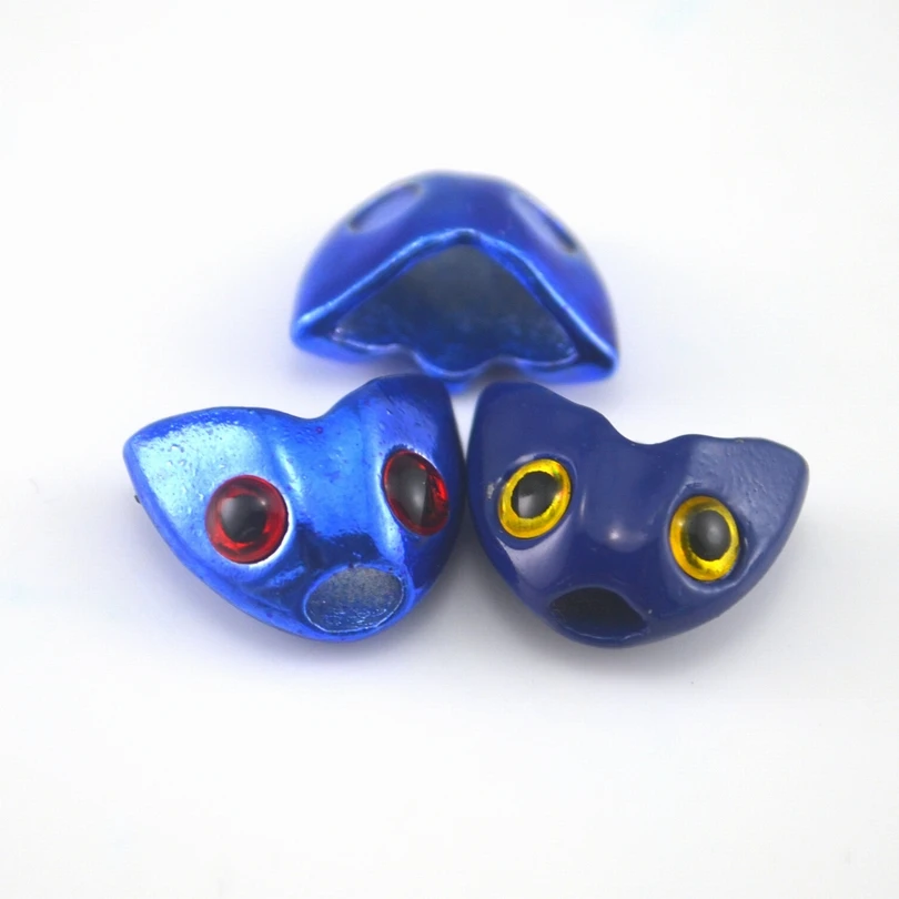 MNFT-cráneo de pez azul real y azul, cabeza de casco, atado de moscas, Material DIY, 6 unids/lote - imagen 4