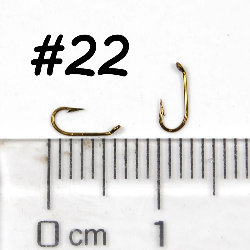 Bimoo Premium-anzuelo estándar de mosca seca, ganchos de atado de moscas, forjado, curva hacia abajo, acabado bronce, tamaño pequeño #20 #22 #24, 25 piezas - imagen 4