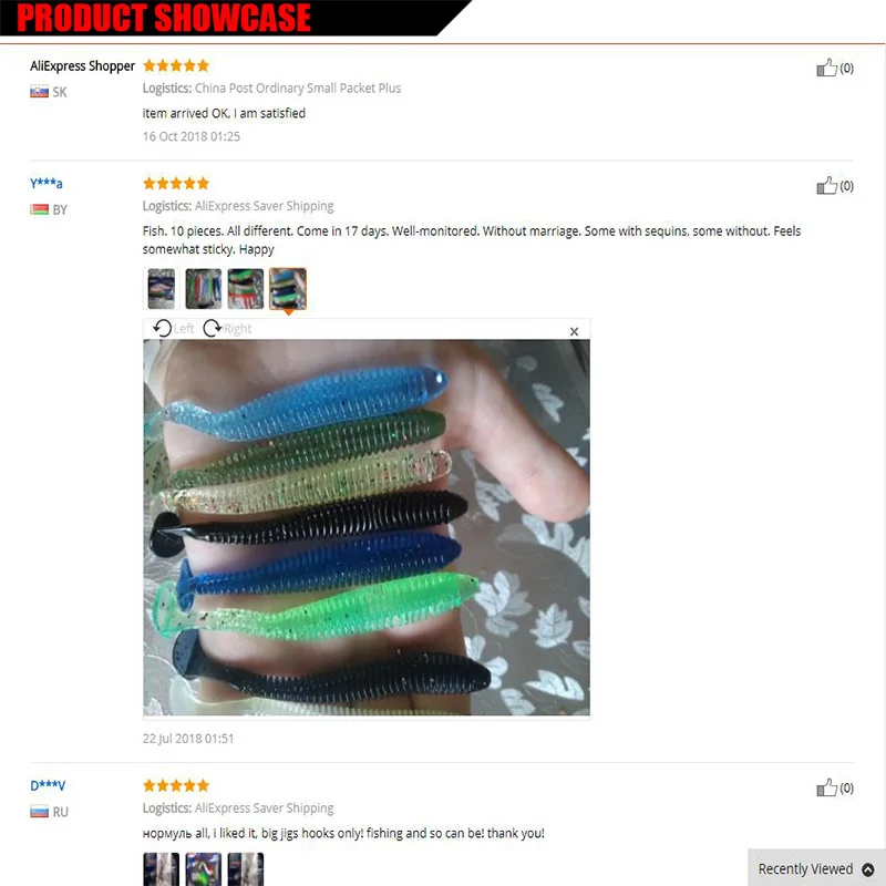 Señuelos de Pesca de silicona de 95mm, 3g, olor a Camarón de goma, gusanos artificiales, aparejos de pesca, cabeza de plantilla, lubina, Lucio, 10 unids/lote - imagen 5