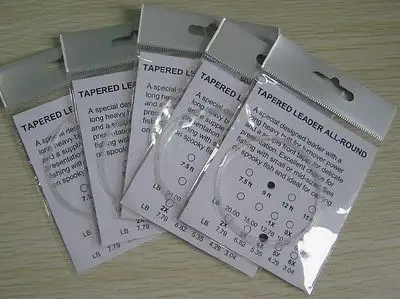 Aventik 7,5 pies 9 pies 12 pies y 15 pies 0X-6X 5 piezas por tamaño líder de pesca con mosca transparente cónico líder línea de mosca líder de línea de mosca de nailon - imagen 2