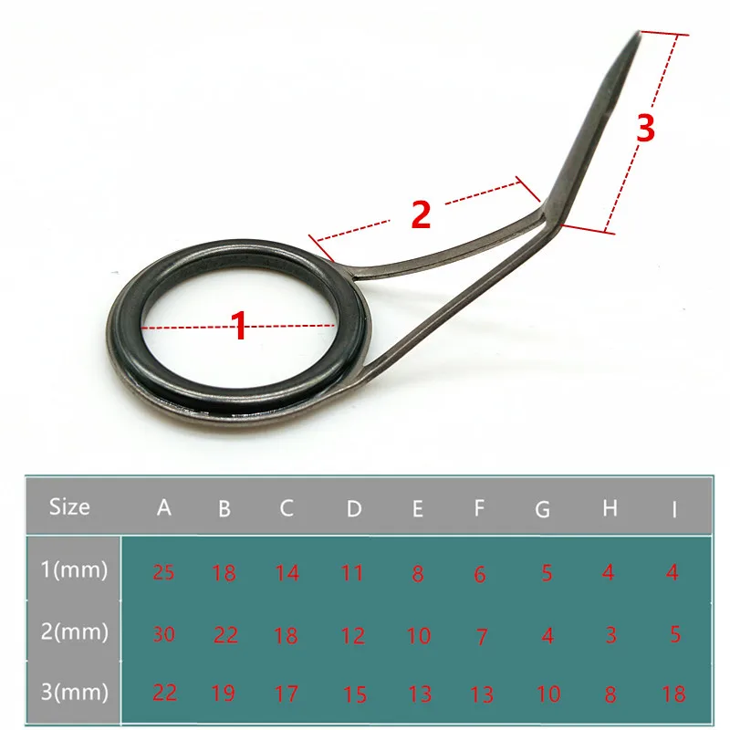 SUNMILE-anillos de guía de cerámica de acero inoxidable, accesorios de pesca DIY, puntas de caña de pescar, anillos de línea para reparar caña, 9 uds. - imagen 5