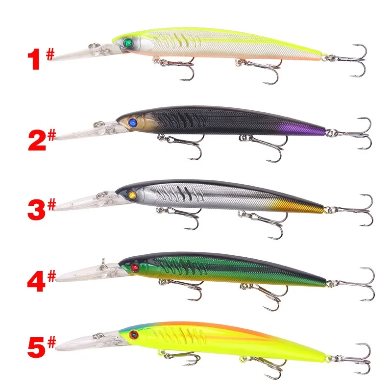 Juego de Señuelos de Pesca de 15cm/14g, nueva lengua larga Isca Artificial, Wobblers, cebo de Pesca, aparejos de Pesca Minnow, 1 ud. - imagen 5