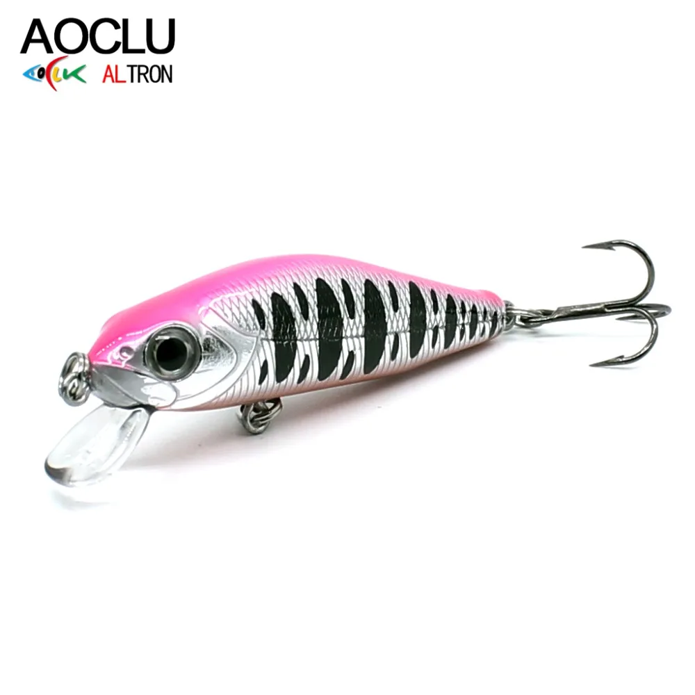 AOCLU-Cebo duro Jerkbait Wobbler, señuelo de manivela Minnow, barco de todas las clases, pesca en tierra, gancho VMC, calidad japonesa, 55mm, 5,5g - imagen 3