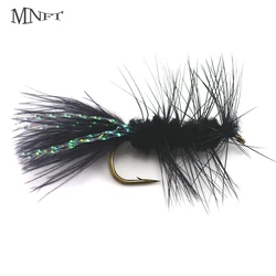 Woolly Bugger Negro MNFT – Flashabou Crystal Flash para lubina