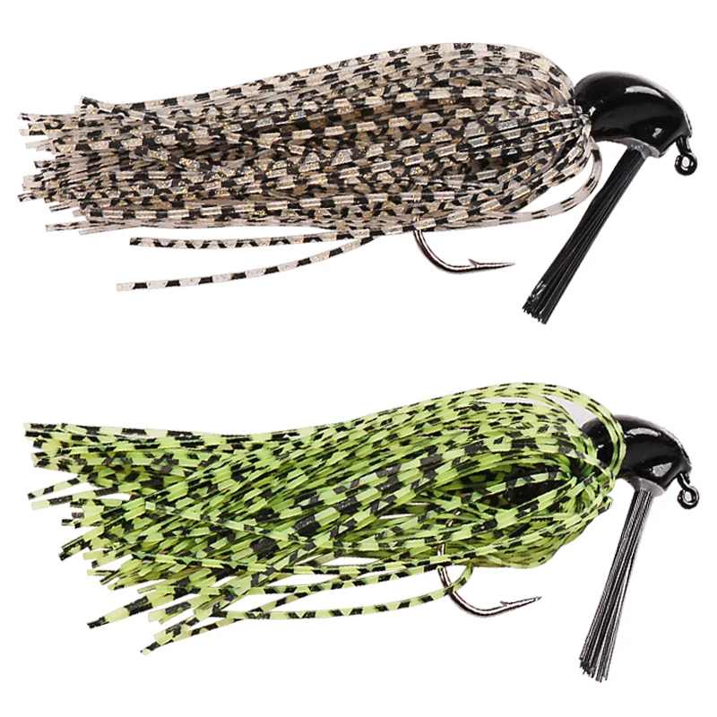 BASSKING-anzuelo con cabeza de plomo de 3 piezas, 10g, 14g, falda de silicona, anzuelo de barba, cebos de Pesca Jigging, Señuelos de Pesca, Wobbler de lubina - imagen 5