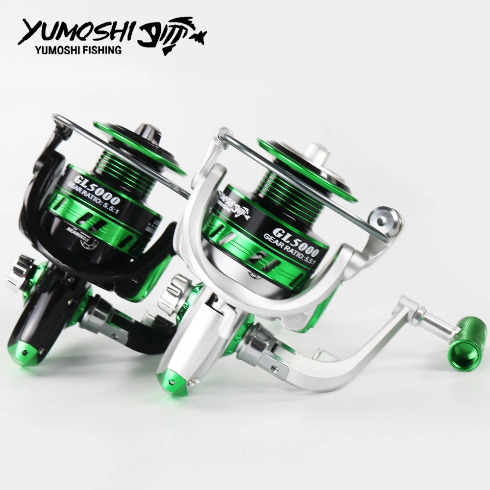 Yumoshi-carrete de pesca giratorio, bobina de Metal, bolas de rodamiento 12BB, serie 1000-7000, rueda de pesca - imagen 5