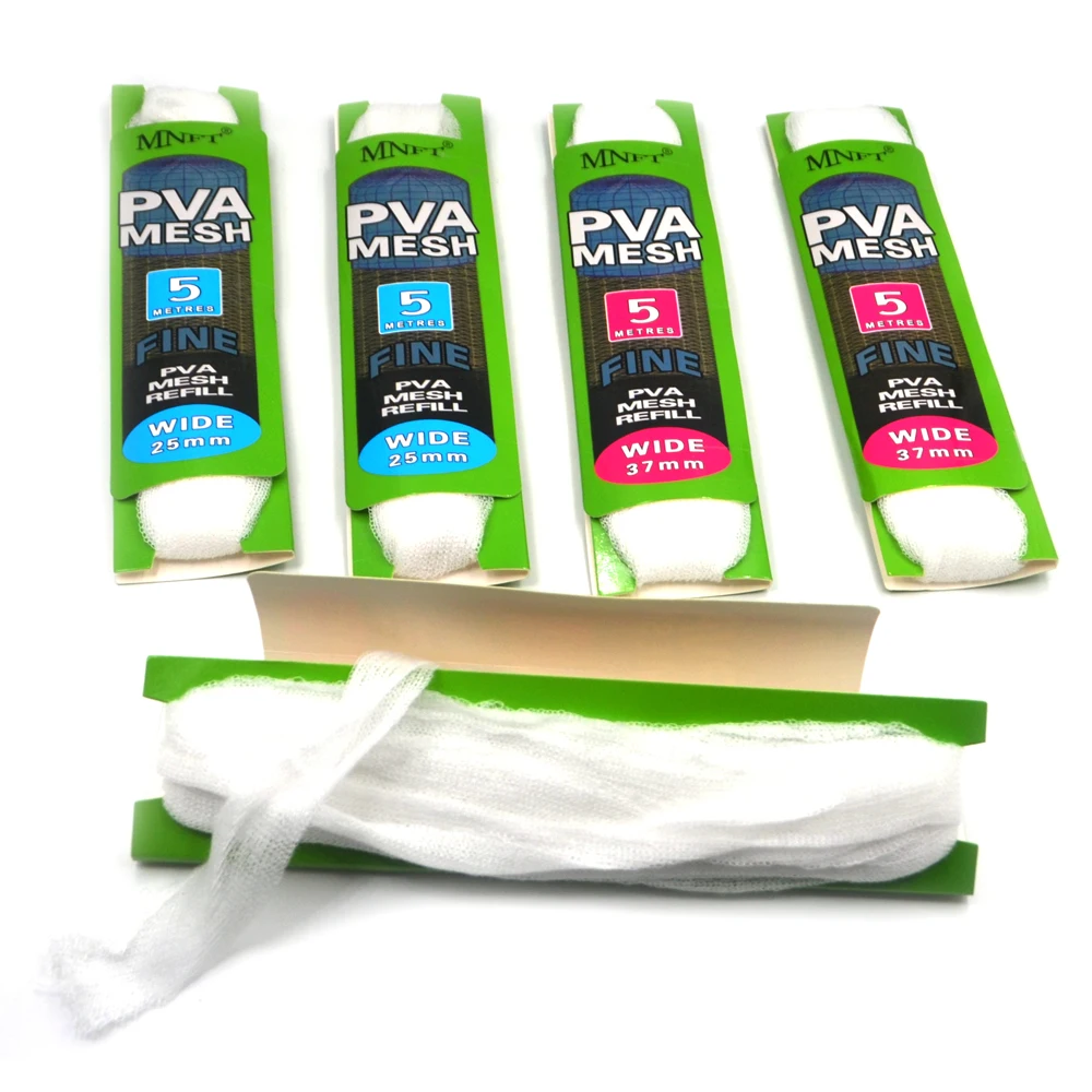 MNFT 4 Uds 37mm * 5m y 25mm * 5m PVA malla de repuesto pesca de carpa bolsa de sujeción de cebo venta al por mayor Dropshipping accesorios de aparejos de pesca - imagen 5