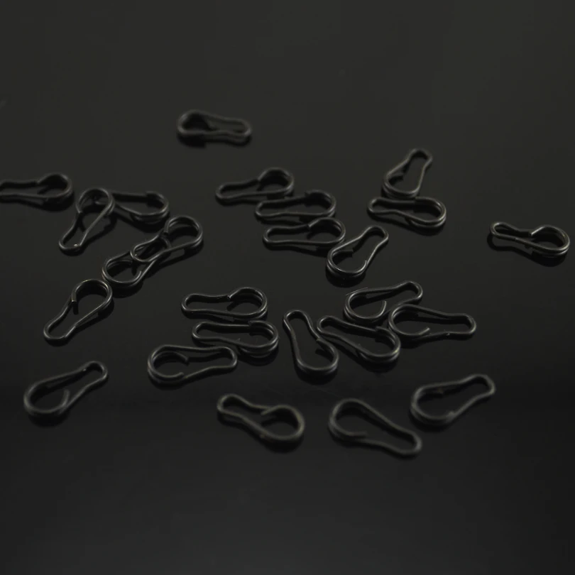 MNFT-aparejos de Pesca de carpa de acero inoxidable, conector de señuelo de Color negro, accesorios de Pesca a presión, 25 unidades por lote - imagen 2