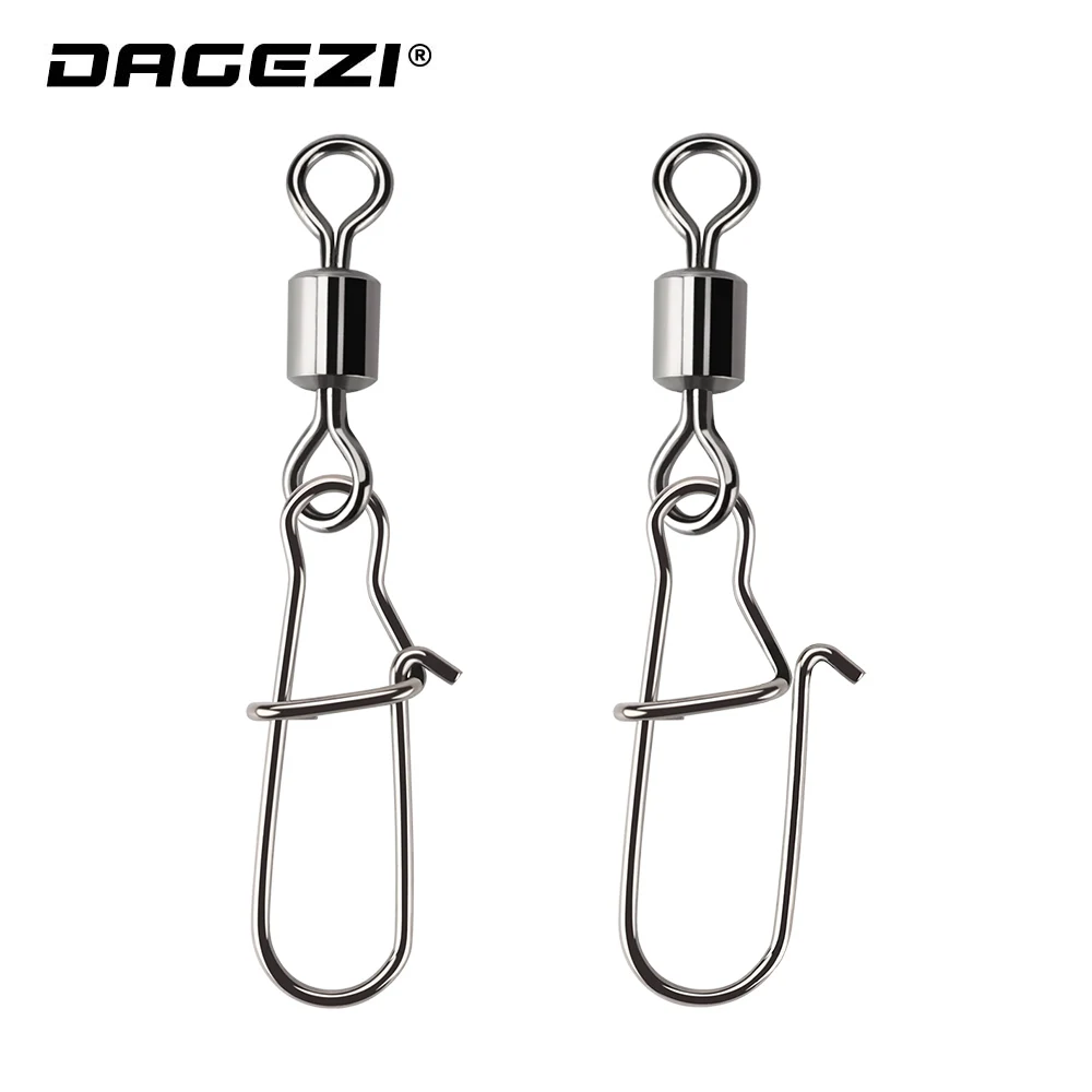 DAGEZI-conector de pesca giratorio de acero inoxidable, caja de aparejos de pesca, 100 unidades por lote - imagen 5