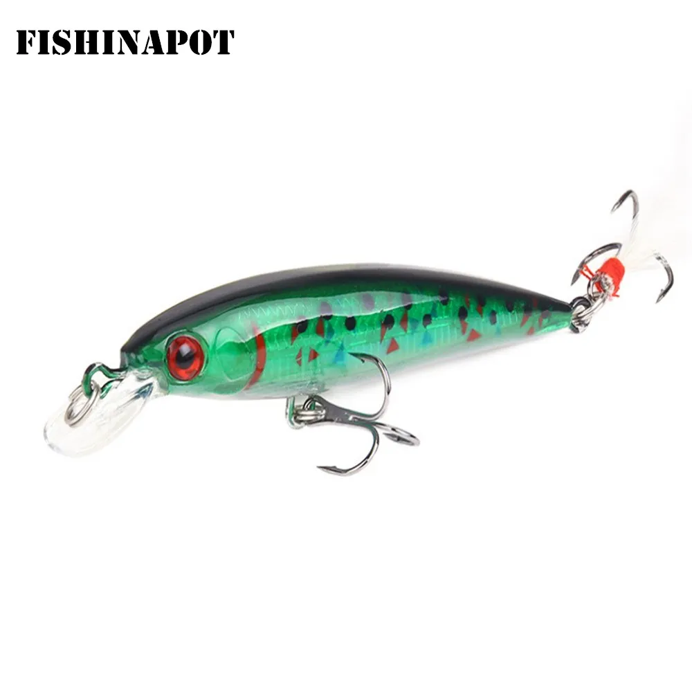 1 Uds señuelo de pesca Minnow 9cm 7g isca Artificial duro Crankbait Wobbler cebos con pluma Artificial Lucio herramientas de pesca de carpa