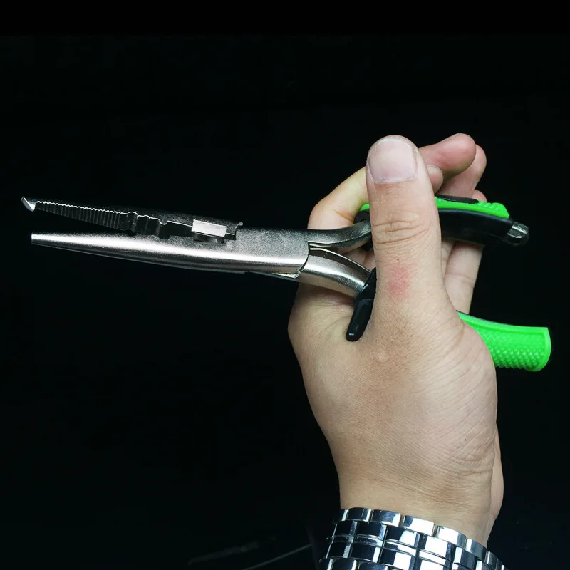 Alicates de señuelo de pesca multifuncionales, níquel blanco, pesca en el océano, línea de corte, cambio de señuelos, ganchos - imagen 3