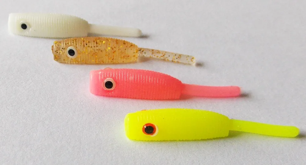 KESFISHING Mon Shad 30mm Bass Pike-señuelos de pesca en hielo de invierno, aroma inyectado y sales, cebo Artificial suave de silicona - imagen 5