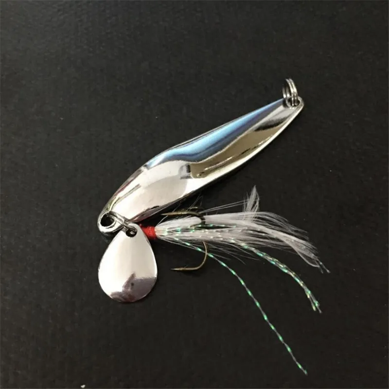Señuelo de Metal plateado para pesca, cebo giratorio de 5g, 7g, 10g, 13g, 1 unidad - imagen 2