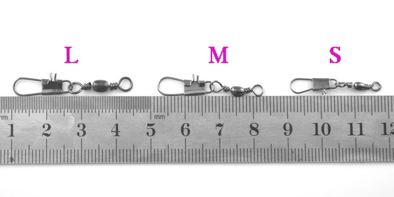 MNFT 50 Uds. De pasador giratorio de barril de latón inoxidable, conector de pesca, pasador giratorio, grúa, aparejos de pesca, gancho, accesorios a presión - imagen 4