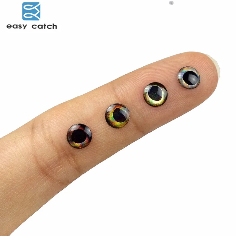 Easy Catch-señuelo de pesca 3D, Ojos de 3mm/4mm/5mm/6mm, Material de atado de moscas, ojo holográfico, accesorios de pesca DIY, pegatina, 40 unids/set/Set - imagen 4
