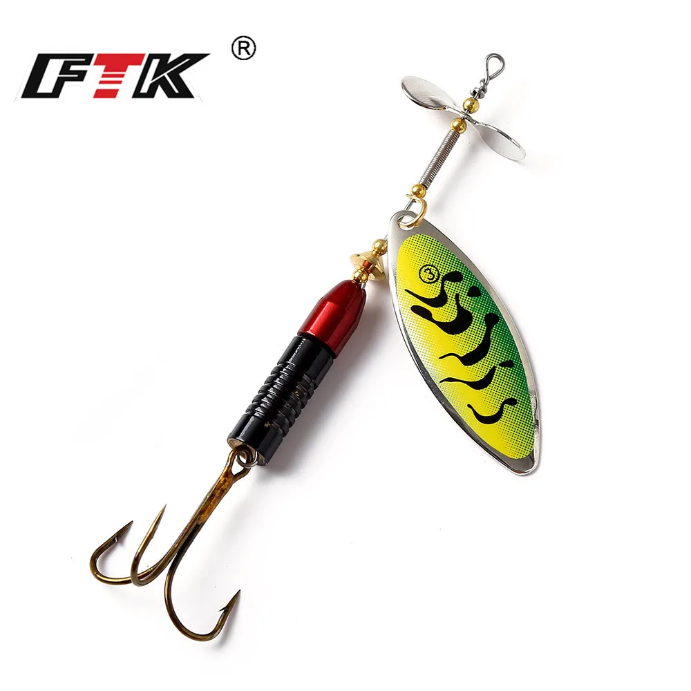 FTK-señuelo de Pesca de 11,5 cm y 20g de largo, cebo giratorio de colores, Lucio, lentejuelas, Paillette, carpa, 1 unidad