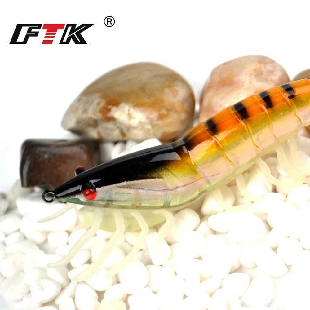 FTK-anzuelo de calamar, Señuelos de Pesca de 6 colores, cebo de plantilla de calamar, noctilucente señuelo de Camarón, ojos 3D para aparejos de pesca, 1 unidad, 3,0g/3,5g - imagen 5