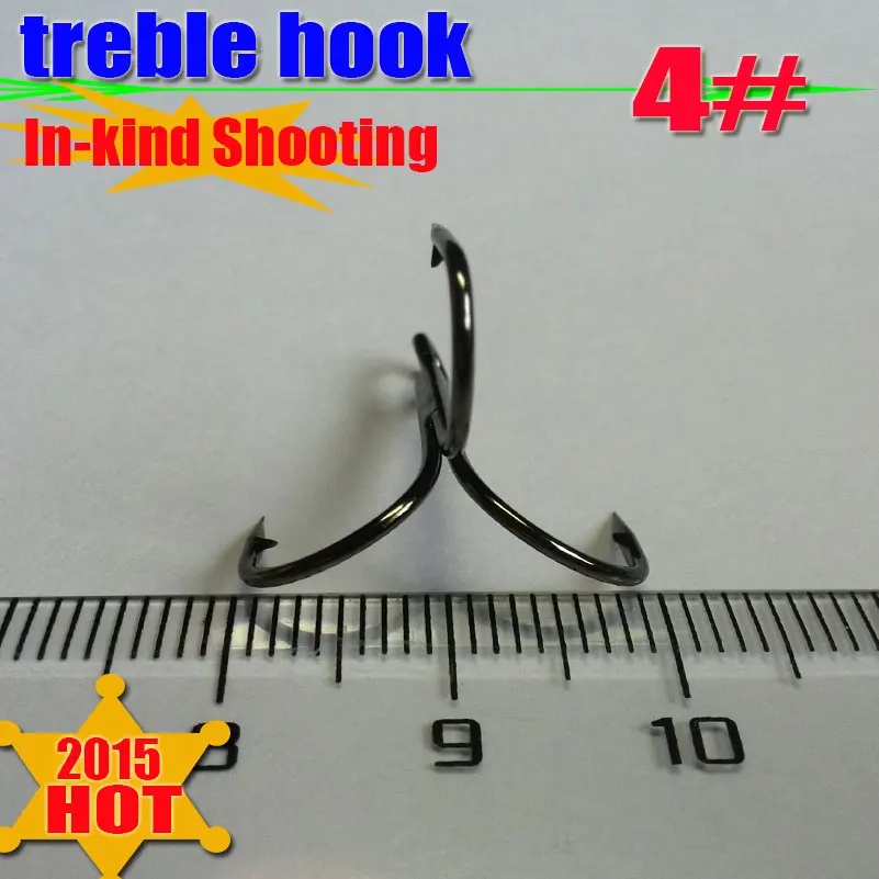 Anzuelos de pesca triples, alta calidad, tamaño: 4 #, acero al carbono, cantidad: 200 Uds./lote - imagen 3