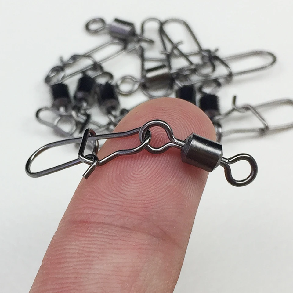 WALK FISH-Pin conector de pesca giratorio, rodamiento de acero inoxidable con broche, anzuelo, señuelo, accesorios de aparejos, 20 unids/lote