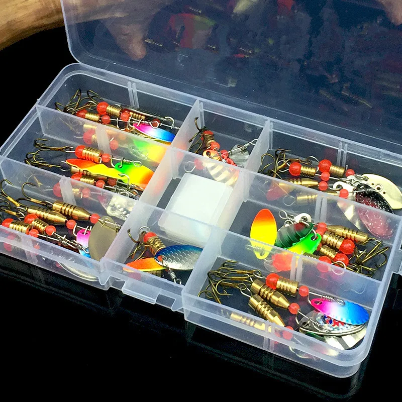 Kit de señuelo de pesca para principiantes, cebo giratorio, cucharas de lentejuelas, cebos artificiales compuestos, 11-31 piezas - imagen 3