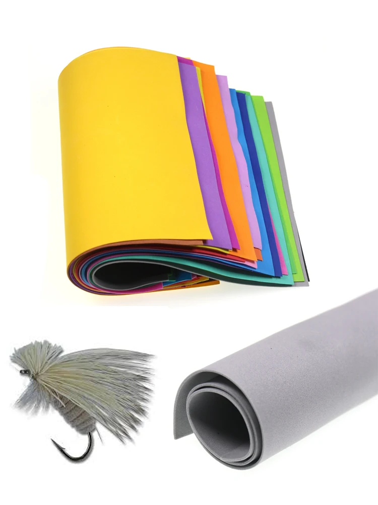 Bimoo-Papel de espuma para atar moscas, tiras flotantes para moscas secas, funda de ala Caddis, Material para atar moscas, 18x24cm, 1mm, 4 hojas - imagen 2